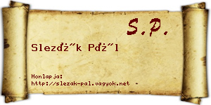 Slezák Pál névjegykártya